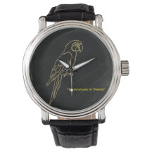 Luxury Gold Macaw Parrot Marble Wristwatch