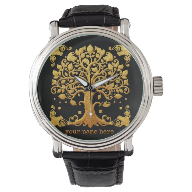 Relógio Luxury Golden Tree of Life (Frente)