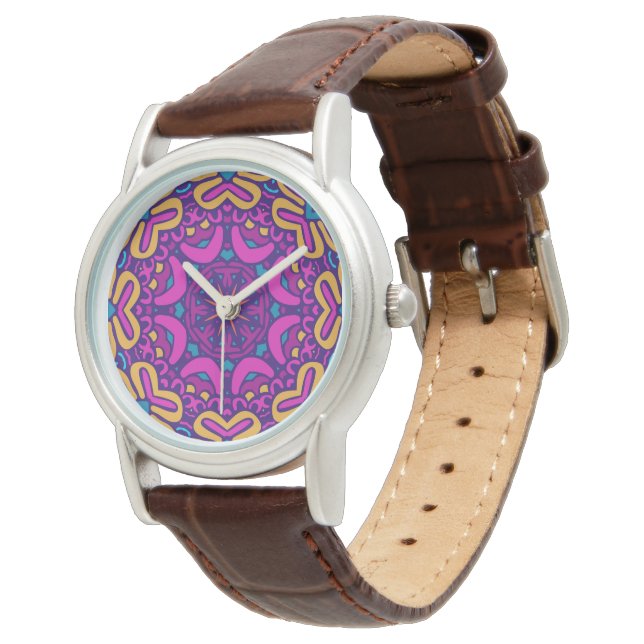 Relógio Luxury Leather Watch - padrão tribal de Na moda Bo (Angular)
