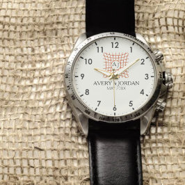 Relógio Luxury Monogram Elegant Initials Couple Names