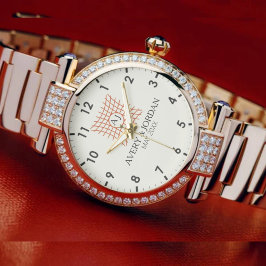 Relógio Luxury Monogram Elegant Initials Couple Names