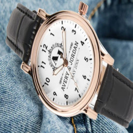 Relógio Luxury Monogram with Elegant Initials White