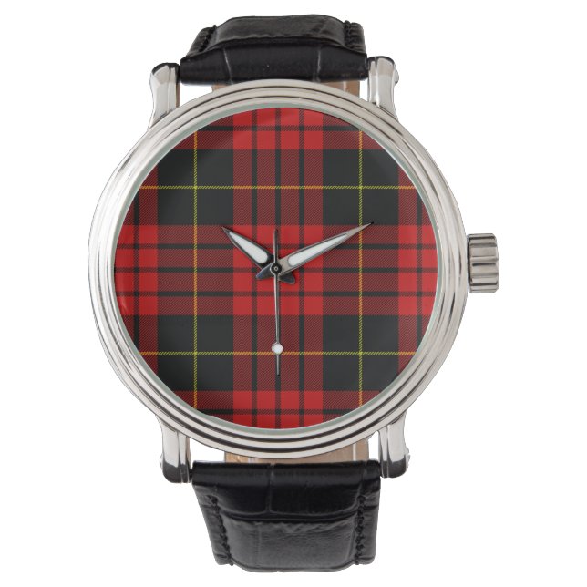 Relógio MacQueen Tartan Red and Black Xadrez (Frente)