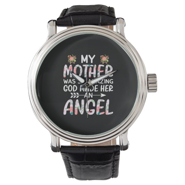 Relógio Mãe Arte Minha Mãe Um Anjo (Frente)
