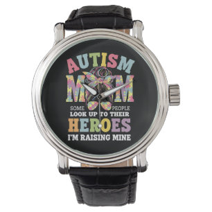 Relógio Mãe de Autista Criando Herói Coque Desarrumado Aut