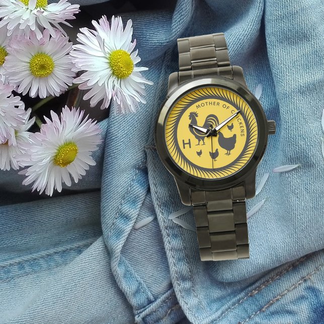 Relógio Mãe do Monograma de Galinhas Inicial (Criador carregado)