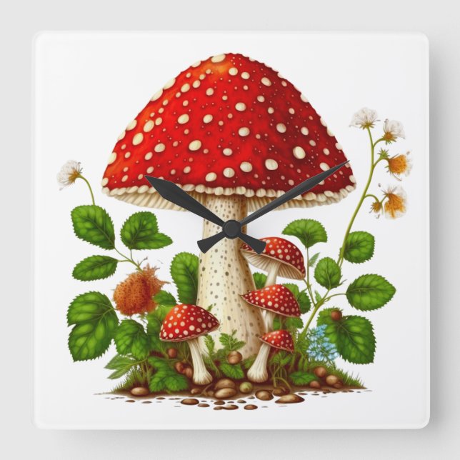 Relógio MAGICAL MUSHROOM Wall, 27,3 cm acrílico qu (Frente)