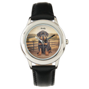 Relógio Majestoso Rottweiler Kid Personalizado