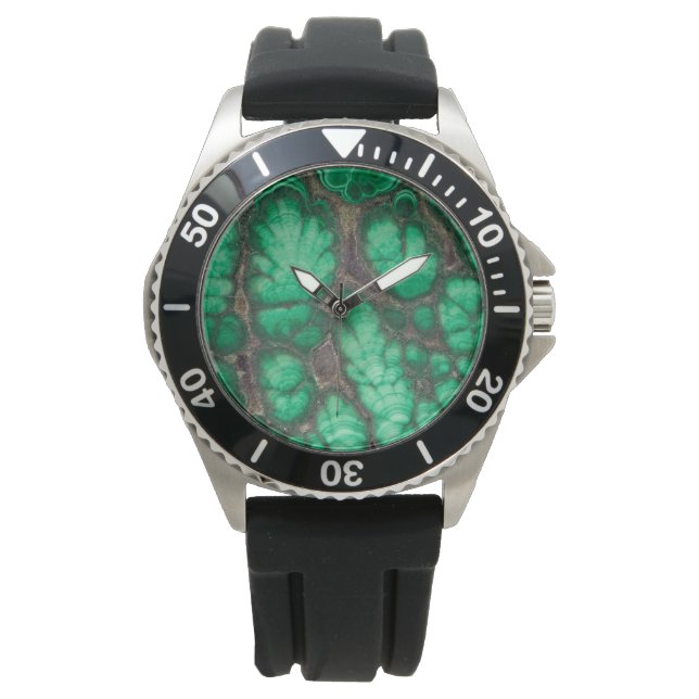 Relógio Malachita com Padrão Verde (Frente)