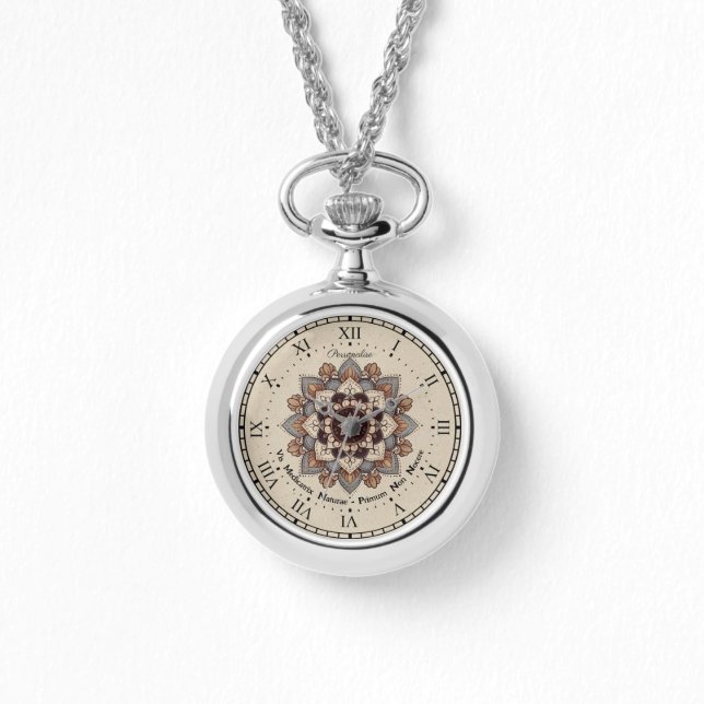 Relógio Mandala Latino Hipócrates Cita Necklace EWatch (Frente)