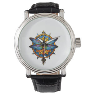 Relógio Mandala Libélula Luminosa Geometria Sagrada Espiri