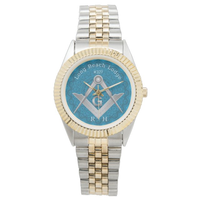 Relógio Mandala Monograma Masonic Lodge Watch (Frente)