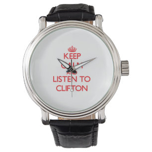 Relógio Mantenha a calma e escute Clifton