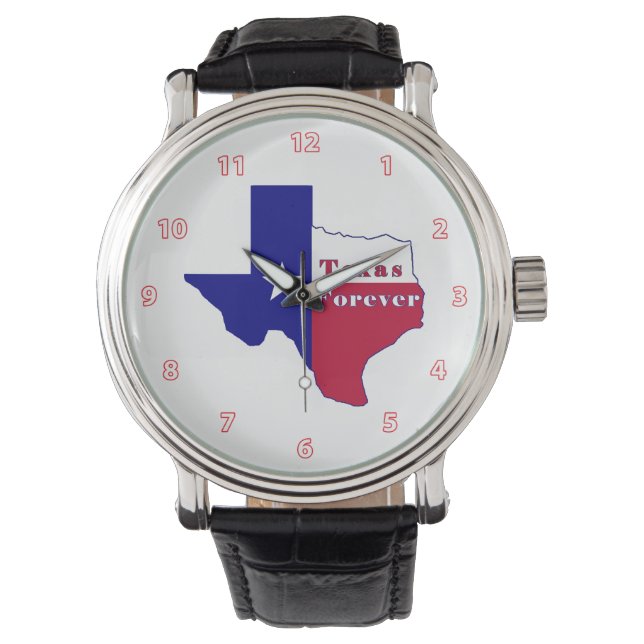 Relógio Mapa de Sinalizador do Texas Forever (Frente)
