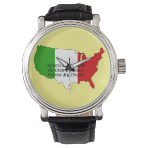 Relógio Mapa do Patrimônio Italiano Americano Siciliano d