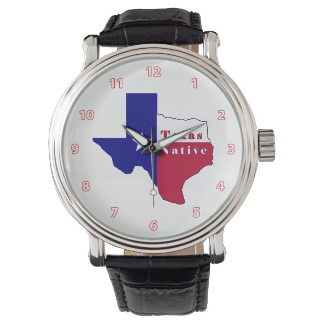 Relógio Mapa do Sinalizador Nativo do Texas (Frente)