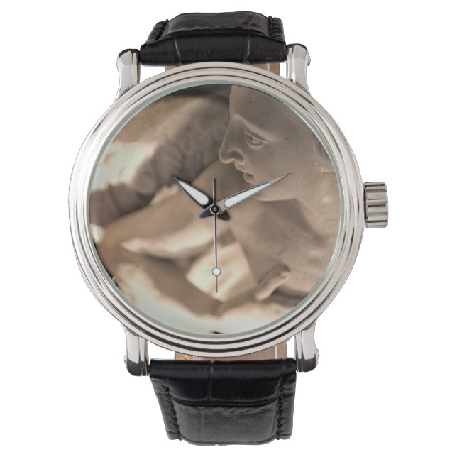 Relógio Marble Angel Sculture Art Impressão (Frente)