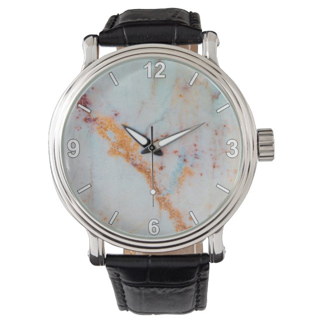 Relógio Marble Texture Wrist Watch Modern Minimal Style (Frente)