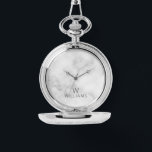 Relógio Mármore Branco com Monograma Personalizado e Nome<br><div class="desc">Mármore Branco com Monograma Personalizado e Presente de Nome com monograma e nome no estilo de fonte sans moderno da cinza em fundo de mármore branco. Perfeito como dama de damas de honra e padrinhos de casamento, presente de feriado, presente de reunião familiar e presente para qualquer ocasião especial. Observe...</div>