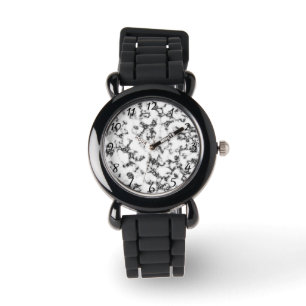 Relógio Mármore branco preto