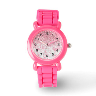 Relógio Mármore Branco Rosa