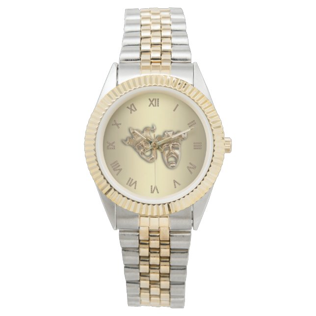 Relógio Máscaras de Teatro de Comédia e Tragédia são Númer (Frente)