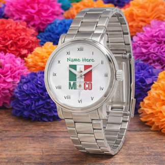 Relógio masculino com numeral romano da bandeira p
