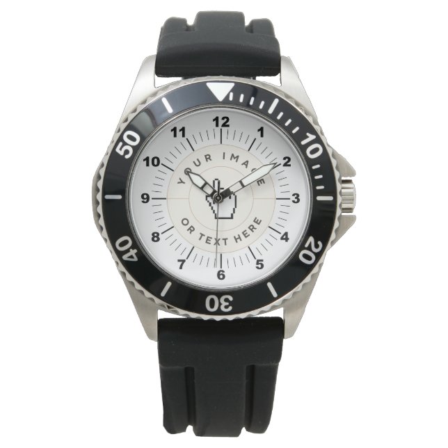 Relógio masculino Crown Protector com pulseira de  (Frente)