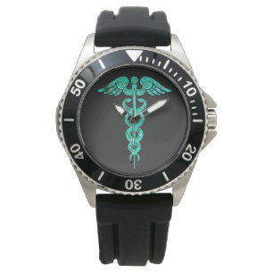 Relógio masculino do Caduceus de turquesa do pret