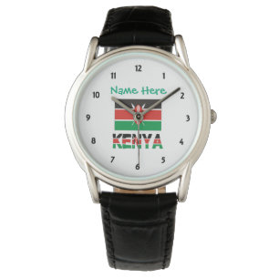 Relógio masculino personalizado Kenya Bandeira Que