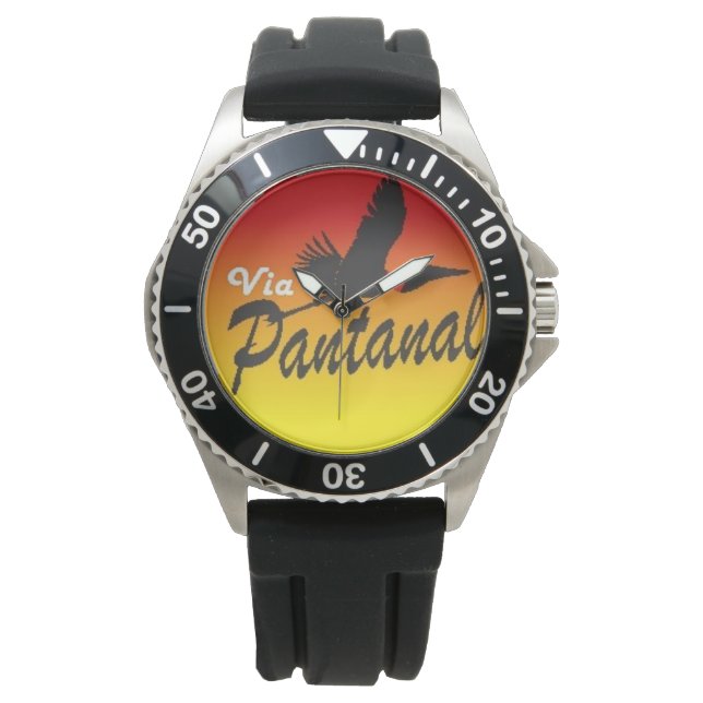 Relógio Masculino Preto de Aço Inoxidável  (Frente)