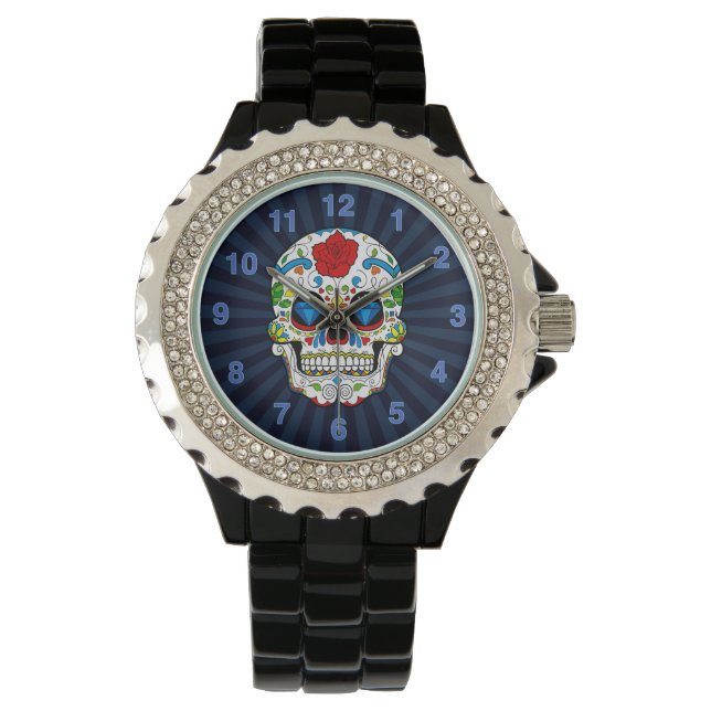 Relógio Masculino Sugar Skull Personalizável (Frente)