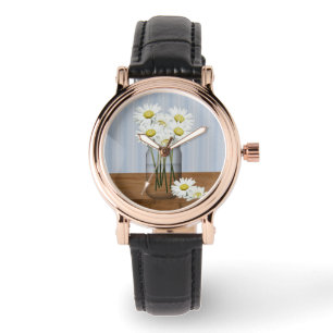 Relógio Mason Jar Of Daisies Watch