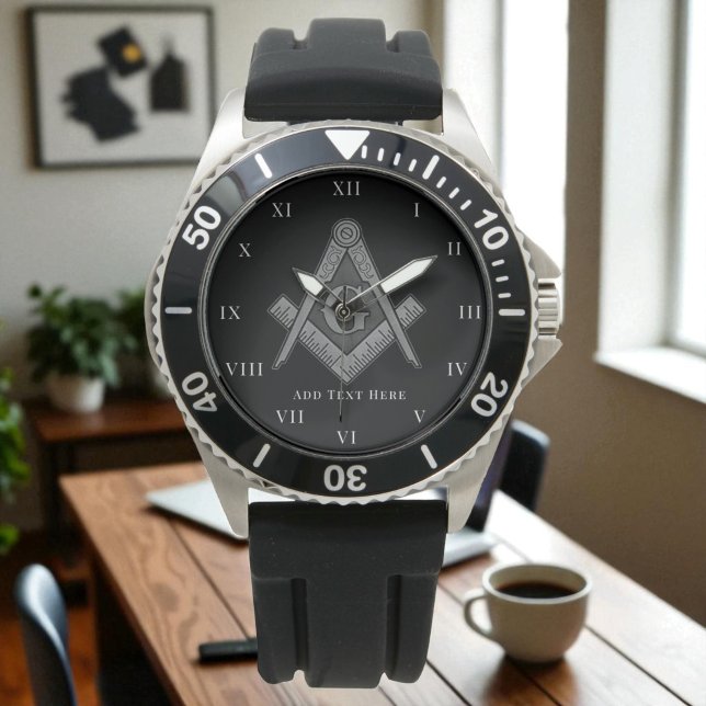 Relógio Masonic personalizado Freemason presentes Square C (Criador carregado)
