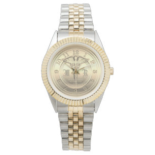 Relógio Médico Clínico Dourado Monograma