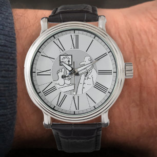 Relógio Médico com Stetoscope Verificando Pés.