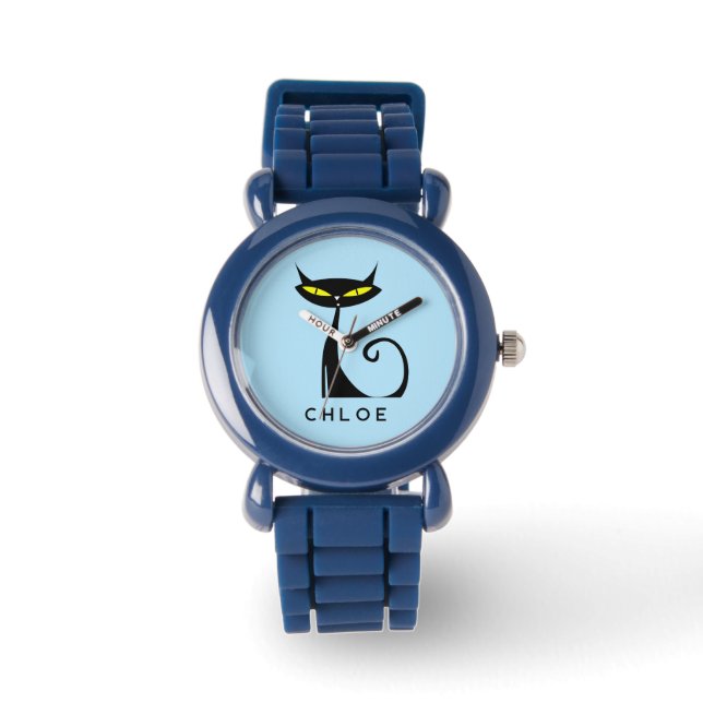 Relógio Meio século Retroativo Moderno do Atômico Negro (Frente)