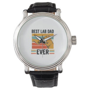Relógio Melhor Pai de Lab Ever Camiseta Vintage Labrador D