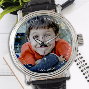 Relógio Melhor Pai do Mundo de Fotos Personalizado
