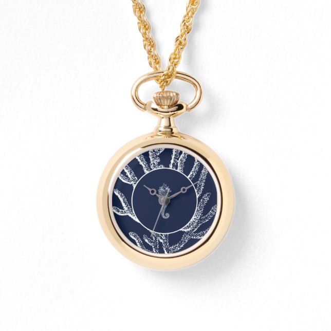 Relógio Memórias Eternas do Mar: Azul e Branco (Frente)