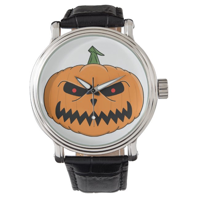 Relógio Menacing Jack O'Lantern Halloween (Frente)