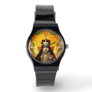 Relógio Menen Asfaw Haile Selassie HIM Jah Rastafari