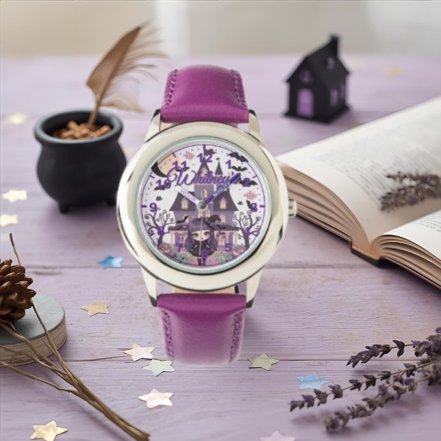 Relógio Menina Assustadora Roxa  (Spooky Girl Purple Watch)