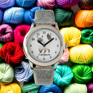 Relógio Meninas bonitas amantes de gatos