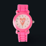 Relógio Meninas Bonitas e Girly Watercolor Crianças de Cor<br><div class="desc">Essa garotinha engraçada e engraçada assistindo design apresenta um coração cor-de-água rosa com números claros,  e pode ser personalizada com o nome de suas garotas. O presente feminino perfeito para qualquer criança ou criança aprendendo a dizer o tempo!</div>