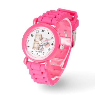 Relógio Meninas bonitas espiando elefante acrescentam nome