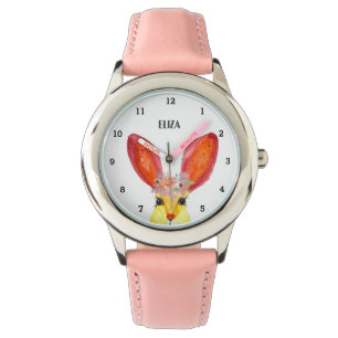 Relógio Meninas Fofas Coelho Coelhinho Rosa Floral Infanti