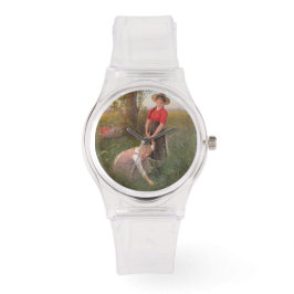 Relógio Meninas Jovens Escolhendo Flores