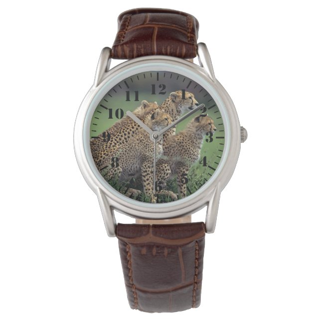 Relógio Mens Classic Watch/Wildlife Cheetah's (Frente)