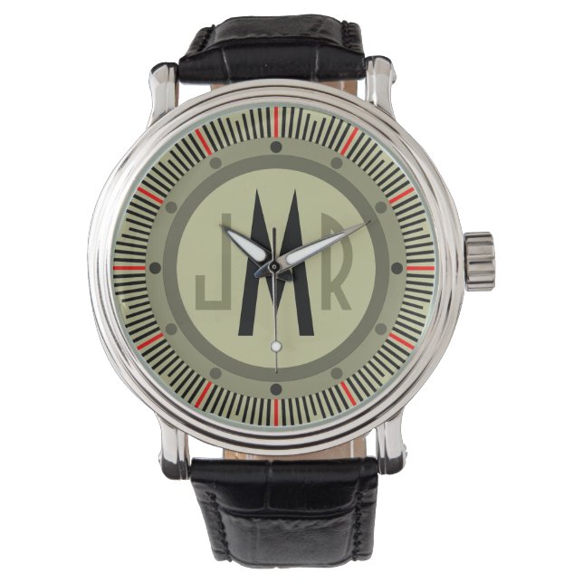 Relógio Mens Personalizados Monograma Watch (Frente)
